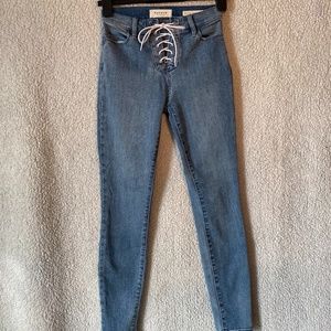 PACSUN Lace Up Hi-Rise Skinny Jeans